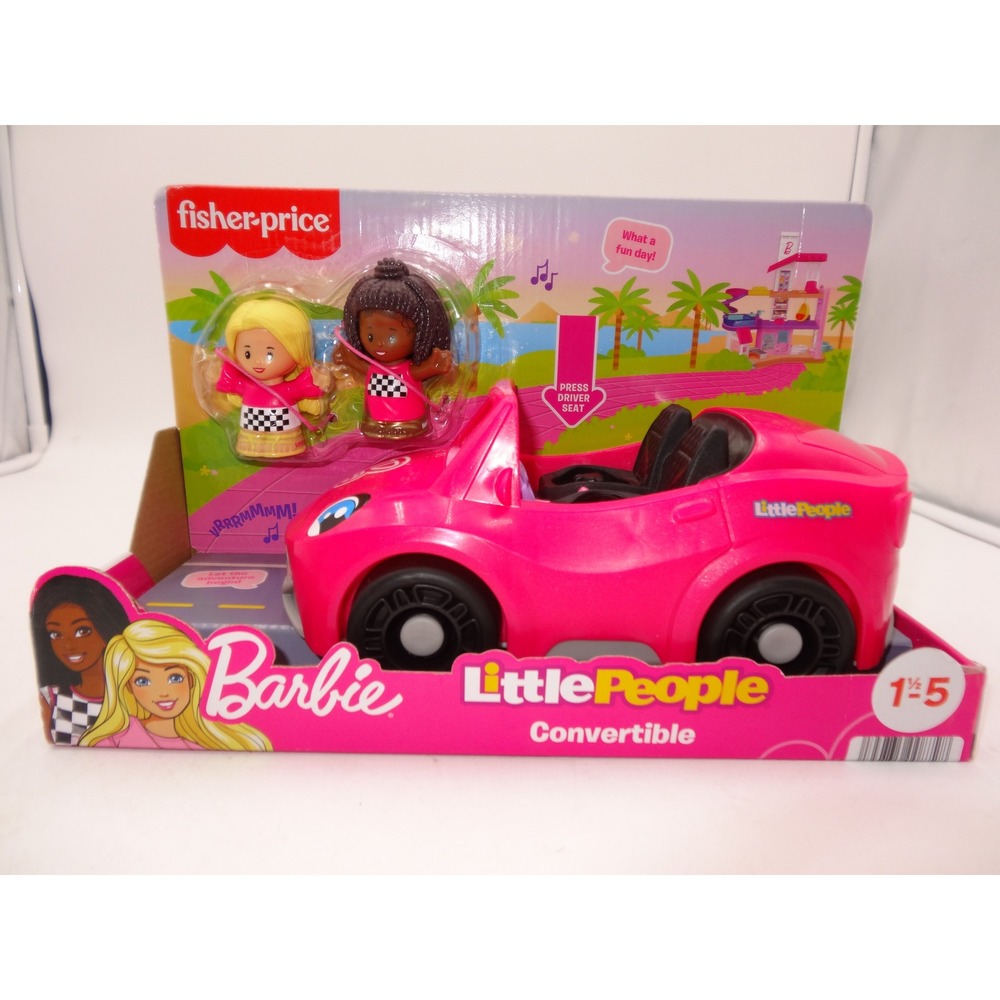 Fisher-Price Little People Barbie Convertible Toy Car with Music Sounds & 2 Figs